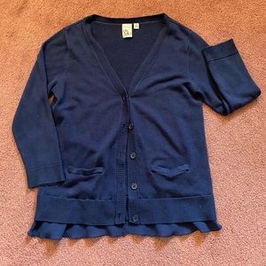 navy blue cardigan